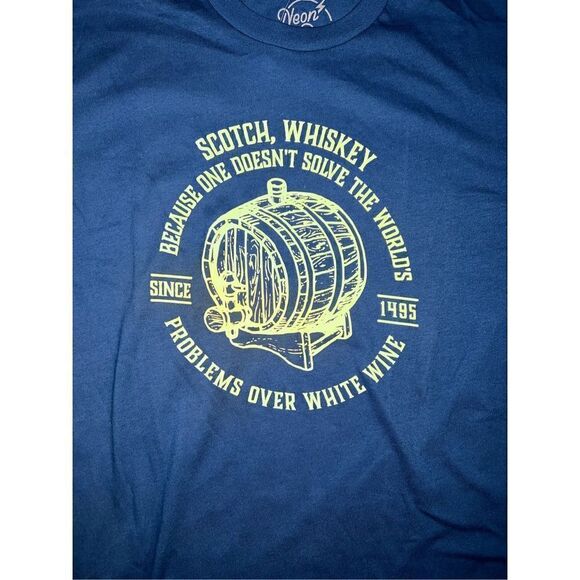 Neon Riot Box Lunch Scotch Whiskey Tee Shirt (Small) - Picture 2 of 3